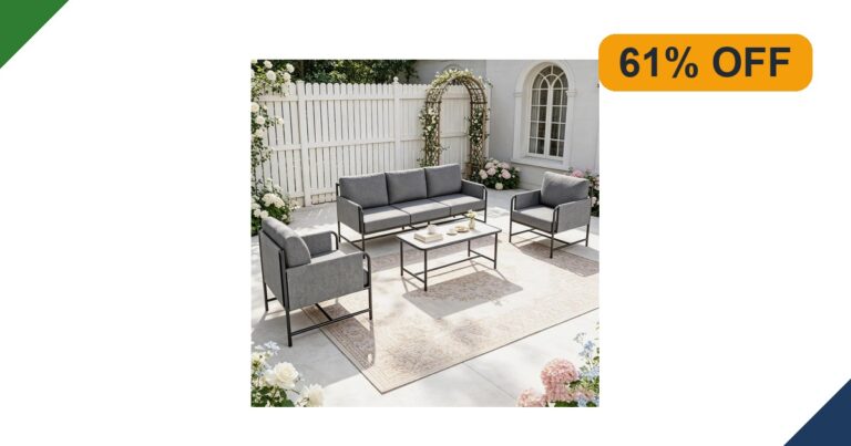 Grey PHI VILLA five-seat garden furniture set