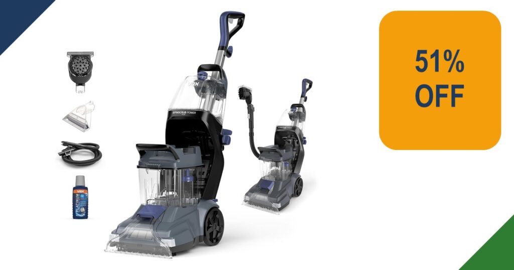 Vax SpinScrub Power Plus carpet cleaner with accessories