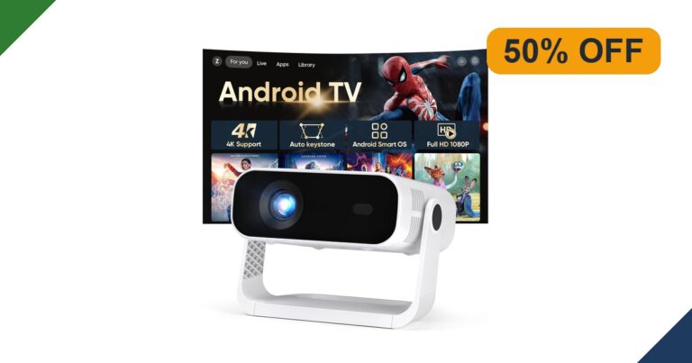 White Wielio Android 14 smart projector