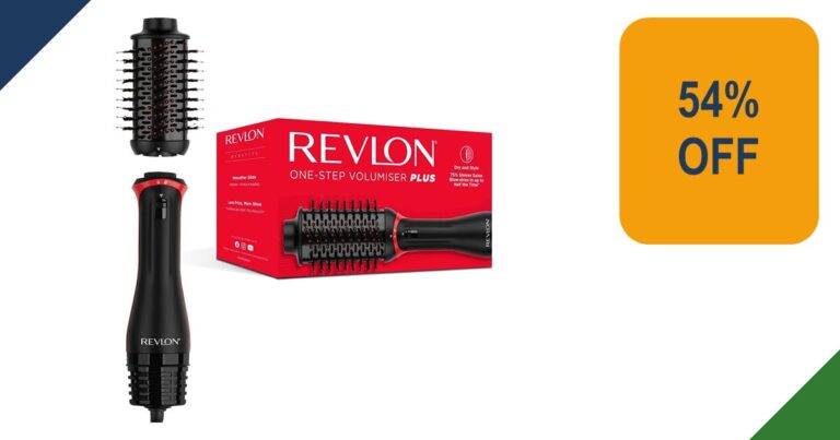 Red and black Revlon One-Step Volumiser Plus hot-air styler